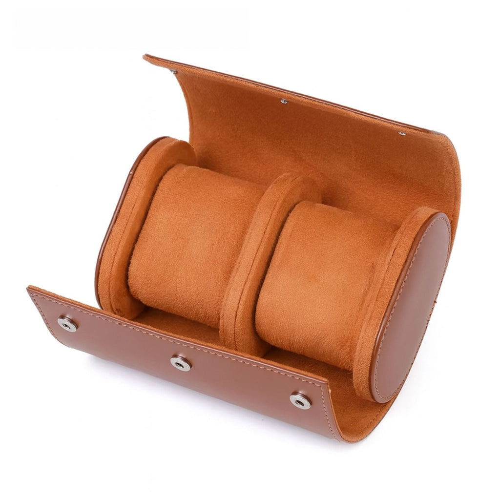 Premium Brown Leather Case - 2 Slots